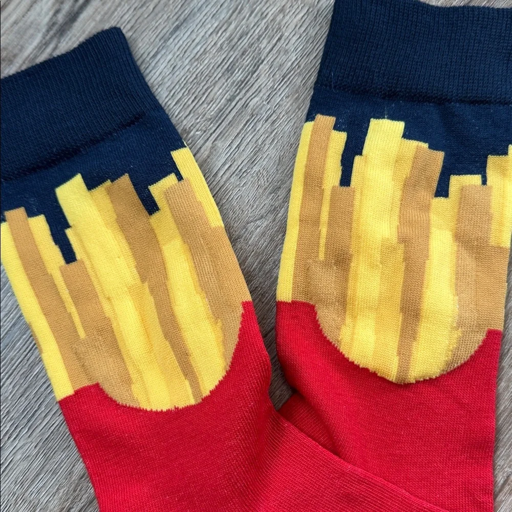 Men's Novelty Dress Socks Food Themed: Diet Coke, French Fries, Reese’s